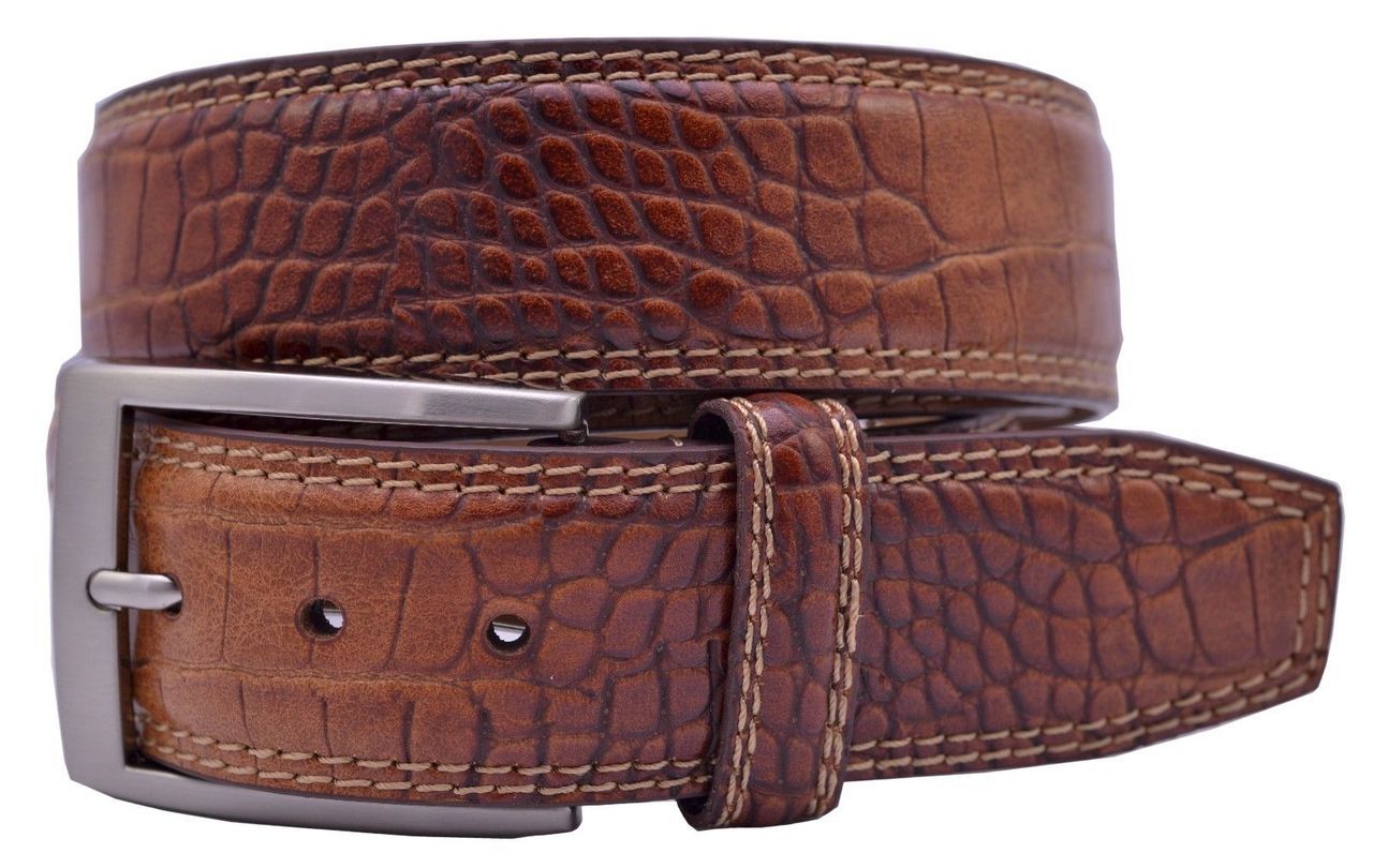 Brown Crocodile Leather Belt